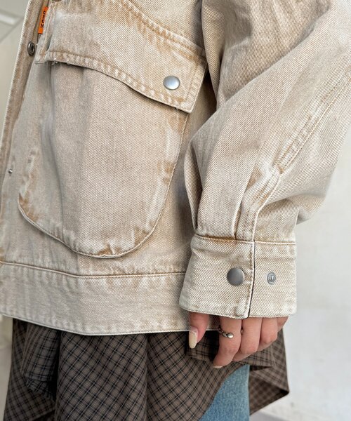 CPCM（シーピーシーエム）の「襟配色ハンティングジャケット（ブルゾン・レディース・ブラウン/ネイビー/カーキ/ブルー・FREE）」の18枚目の写真