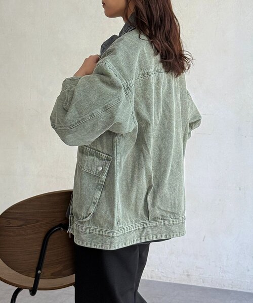 CPCM（シーピーシーエム）の「襟配色ハンティングジャケット（ブルゾン・レディース・ブラウン/ネイビー/カーキ/ブルー・FREE）」の22枚目の写真