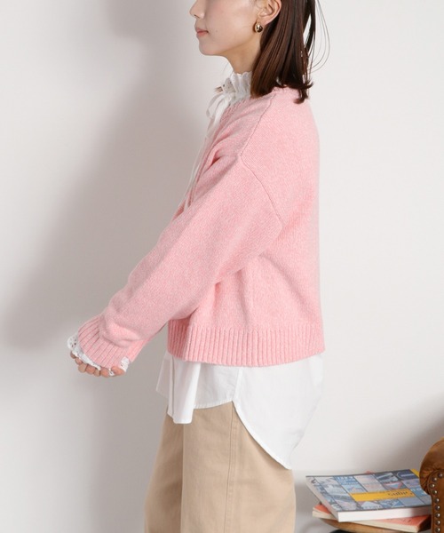 cepo（セポ）の「ヨリ杢ジャガードロゴニット（ニット/セーター・レディース・チャコール/グレー/ピンク・M）」の20枚目の写真