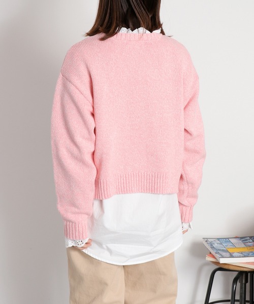 cepo（セポ）の「ヨリ杢ジャガードロゴニット（ニット/セーター・レディース・チャコール/グレー/ピンク・M）」の21枚目の写真