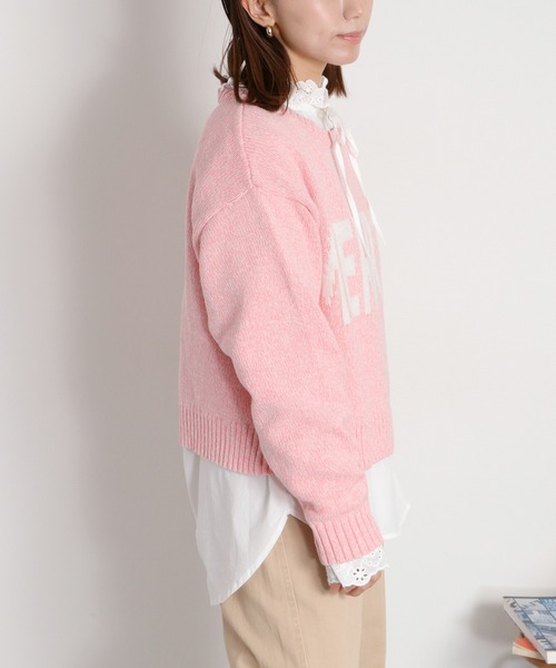 cepo（セポ）の「ヨリ杢ジャガードロゴニット（ニット/セーター・レディース・チャコール/グレー/ピンク・M）」の22枚目の写真