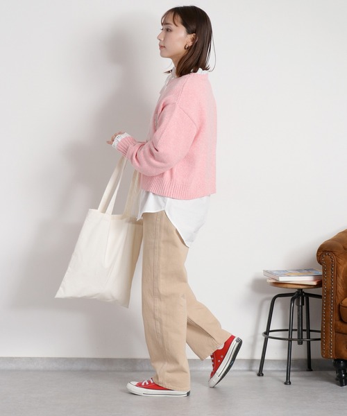 cepo（セポ）の「ヨリ杢ジャガードロゴニット（ニット/セーター・レディース・チャコール/グレー/ピンク・M）」の14枚目の写真