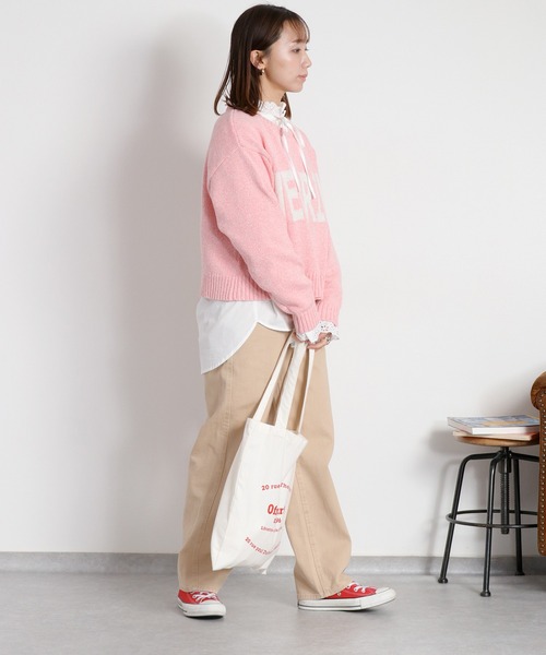 cepo（セポ）の「ヨリ杢ジャガードロゴニット（ニット/セーター・レディース・チャコール/グレー/ピンク・M）」の16枚目の写真