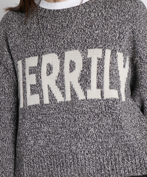 cepo（セポ）の「ヨリ杢ジャガードロゴニット（ニット/セーター・レディース・チャコール/グレー/ピンク・M）」の12枚目の写真
