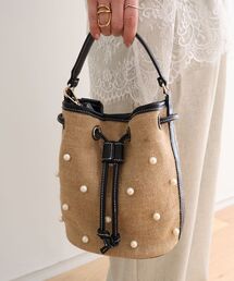 le.coeur blanc | パール付き巾着トート(トートバッグ)