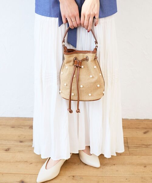 le.coeur blanc（ルクールブラン）の「パール付き巾着トート（トートバッグ・レディース・ブラウン/ブラック・FREE）」の12枚目の写真