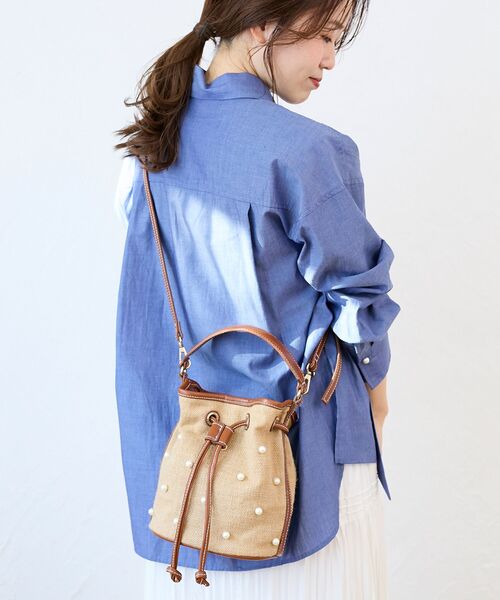 le.coeur blanc（ルクールブラン）の「パール付き巾着トート（トートバッグ・レディース・ブラウン/ブラック・FREE）」の11枚目の写真