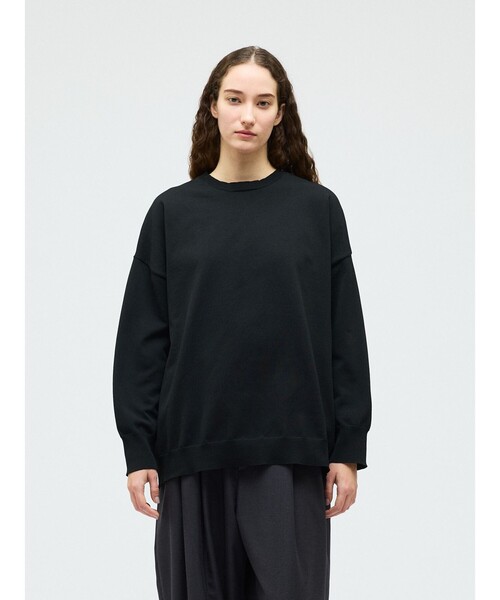 mizuiroind（ミズイロインド）の「mizuiro ind クルーネックワイドプルオーバー（ニット/セーター・レディース・オフホワイト/ブルー/ブラック/ピンク/ライトグレー・FREE）」の2枚目の写真