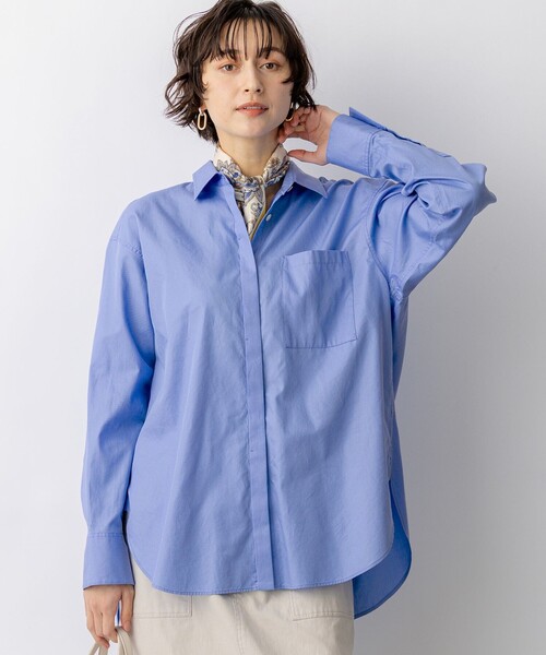 23区 S(ニジュウサンクチイサイサイズ)の「CANCLINI シャーティング ルーズフィットシャツ(シャツ/ブラウス・レディース・ブルー系/イエロー系1/スカイブルー系1/ホワイト系/ピンク系1・32)」の3枚目の写真