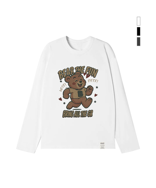 GRAVER（グレーバー）の「[UNISEX]RUNNING BEARロングスリーブTシャツ_3color（Tシャツ/カットソー・レディース・チャコール/ホワイト/ブラック・MEDIUM/LARGE）」の2枚目の写真