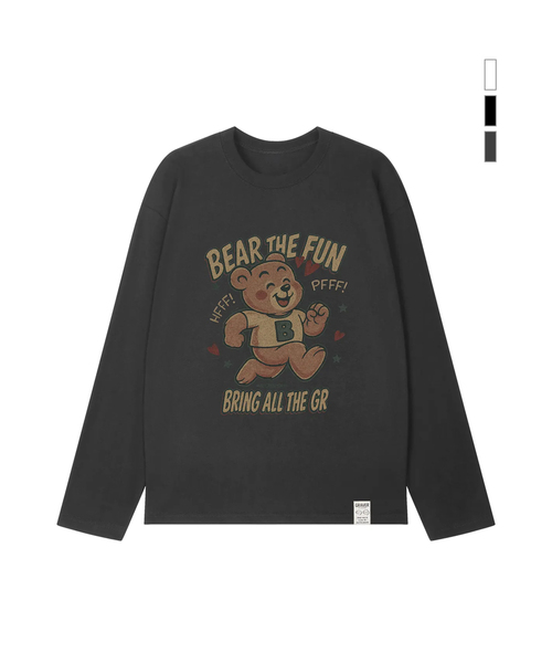 GRAVER（グレーバー）の「[UNISEX]RUNNING BEARロングスリーブTシャツ_3color（Tシャツ/カットソー・レディース・チャコール/ホワイト/ブラック・MEDIUM/LARGE）」の3枚目の写真