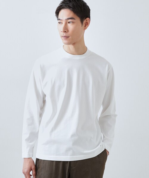 セール】【ジャケットインにもおすすめ】きれいめ長袖Tシャツ 洗濯機OK