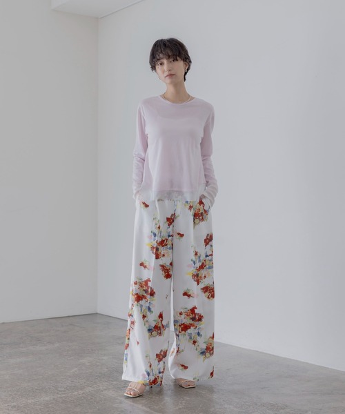 Eimee Law（エイミーロウ）の「チュールヘムシアートップス（Tシャツ/カットソー・レディース・ライトピンク/ブラック/オフホワイト/グレイッシュベージュ・FREE）」の10枚目の写真