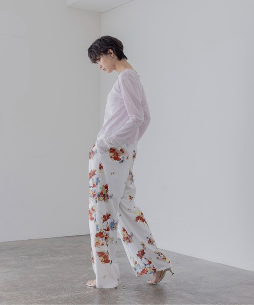 Eimee Law（エイミーロウ）の「チュールヘムシアートップス（Tシャツ/カットソー・レディース・ライトピンク/ブラック/オフホワイト/グレイッシュベージュ・FREE）」の11枚目の写真