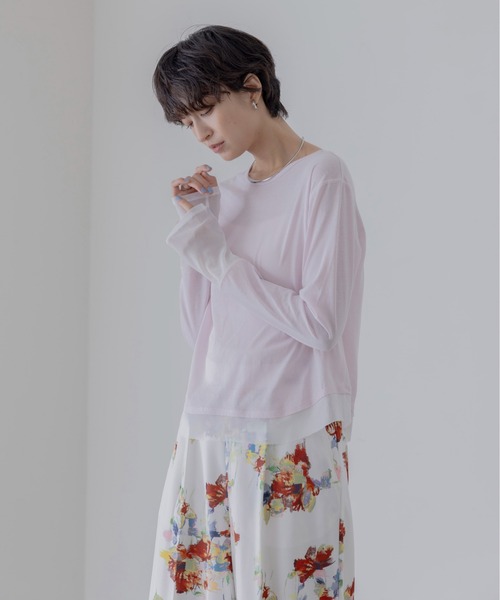 Eimee Law（エイミーロウ）の「チュールヘムシアートップス（Tシャツ/カットソー・レディース・ライトピンク/ブラック/オフホワイト/グレイッシュベージュ・FREE）」の13枚目の写真