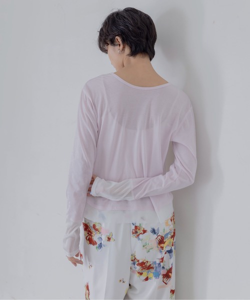 Eimee Law（エイミーロウ）の「チュールヘムシアートップス（Tシャツ/カットソー・レディース・ライトピンク/ブラック/オフホワイト/グレイッシュベージュ・FREE）」の16枚目の写真