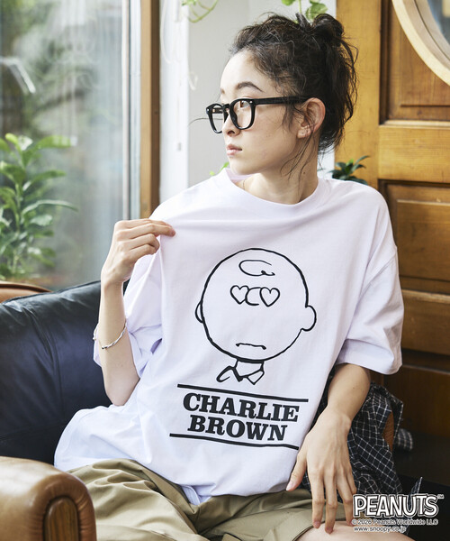 チャーリー 限定展開 PEANUTS/ピーナッツ 別注 ビッグシルエット クルーネックT