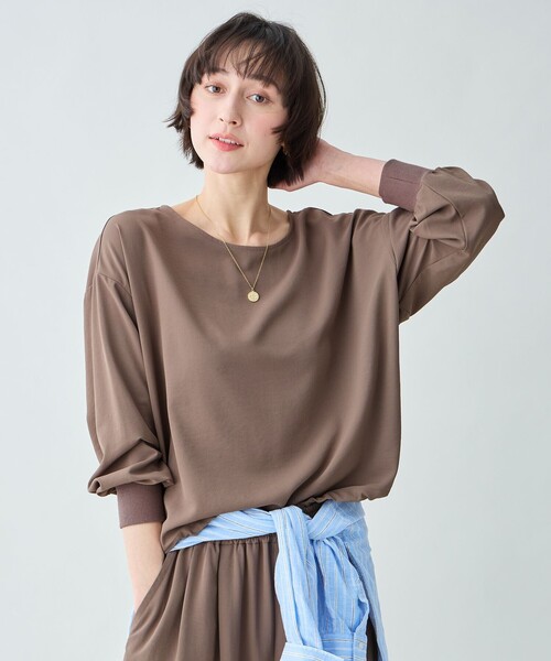ANY（エニィ）の「涼やかDRYブラウス（シャツ/ブラウス・レディース・グレー系/ベージュ系/黄土色系・F）」の2枚目の写真
