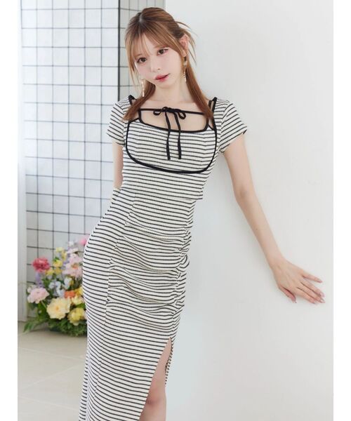 EATME(イートミー)の「【UV機能】デコルテバイカラーリブワンピース(ワンピース・レディース・ベージュ/その他1/グレー/ブラック・FREE)」の9枚目の写真