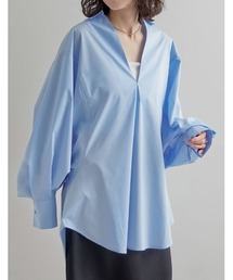 [2026S/S COLLECTION]オーバーサイズVネックスキッパーブロードチュニックブラウス