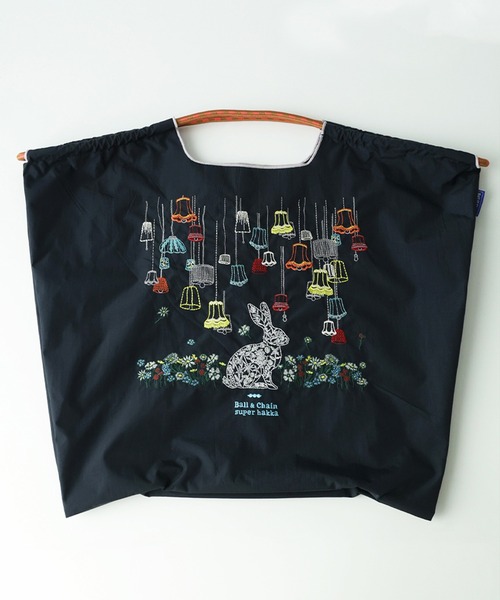 SUPER HAKKA(スーパーハッカ)の「SUPER HAKKA×Ball&Chain ランプとうさぎ刺繍トートバッグ(L)(トートバッグ・レディース・ネイビー/ベージュ・FREE)」の8枚目の写真