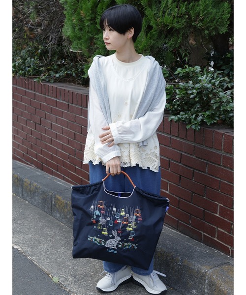 SUPER HAKKA(スーパーハッカ)の「SUPER HAKKA×Ball&Chain ランプとうさぎ刺繍トートバッグ(L)(トートバッグ・レディース・ネイビー/ベージュ・FREE)」の17枚目の写真