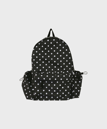 KOOKEESEE（クキシ）の「アン ドットパターン コットン バックパック_ブラック（バックパック/リュック）」