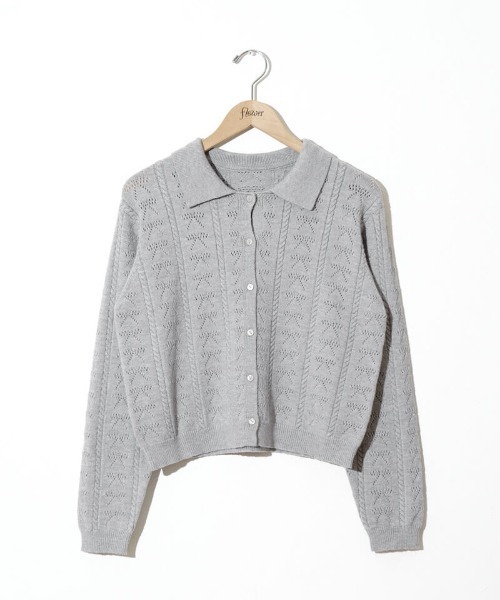 flower（フラワー）の「リボンポロトップ（カーディガン/ボレロ・レディース・ミント/グレー・FREE）」の2枚目の写真