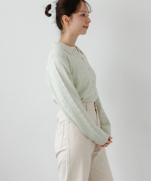 flower（フラワー）の「リボンポロトップ（カーディガン/ボレロ・レディース・ミント/グレー・FREE）」の20枚目の写真