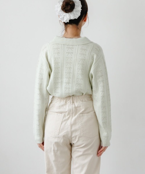 flower（フラワー）の「リボンポロトップ（カーディガン/ボレロ・レディース・ミント/グレー・FREE）」の21枚目の写真