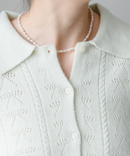 flower（フラワー）の「リボンポロトップ（カーディガン/ボレロ・レディース・ミント/グレー・FREE）」の15枚目の写真