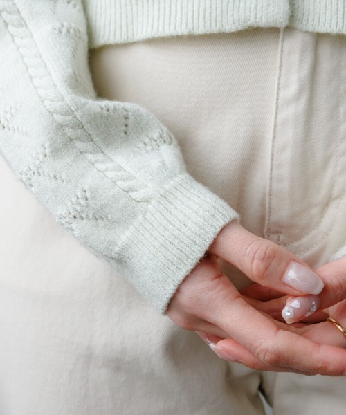 flower（フラワー）の「リボンポロトップ（カーディガン/ボレロ・レディース・ミント/グレー・FREE）」の17枚目の写真