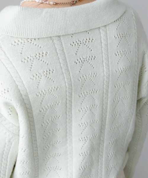 flower（フラワー）の「リボンポロトップ（カーディガン/ボレロ・レディース・ミント/グレー・FREE）」の7枚目の写真