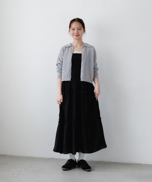 flower（フラワー）の「リボンポロトップ（カーディガン/ボレロ・レディース・ミント/グレー・FREE）」の8枚目の写真