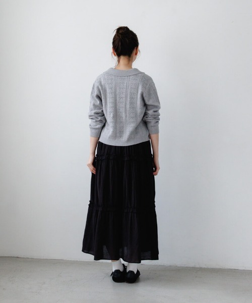 flower（フラワー）の「リボンポロトップ（カーディガン/ボレロ・レディース・ミント/グレー・FREE）」の10枚目の写真