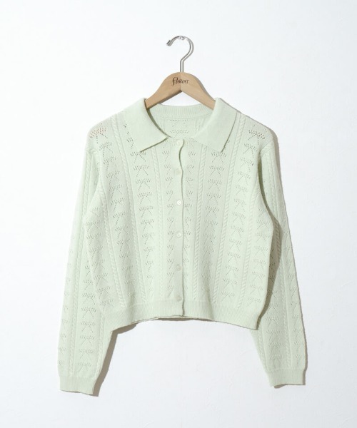 flower（フラワー）の「リボンポロトップ（カーディガン/ボレロ・レディース・ミント/グレー・FREE）」の11枚目の写真