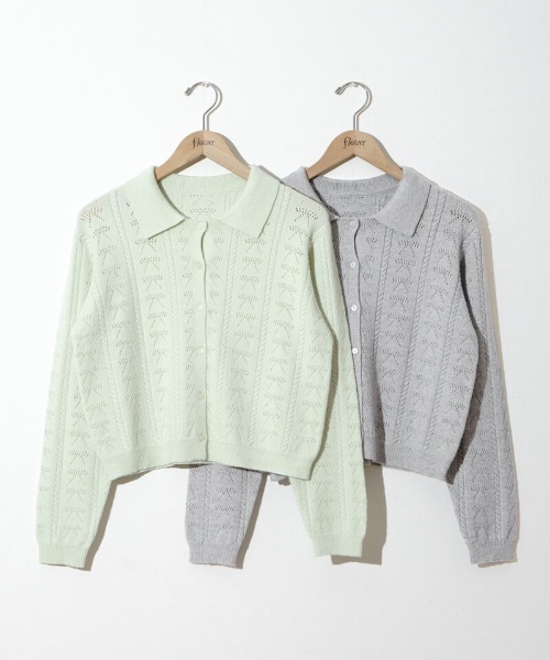 flower（フラワー）の「リボンポロトップ（カーディガン/ボレロ・レディース・ミント/グレー・FREE）」の12枚目の写真