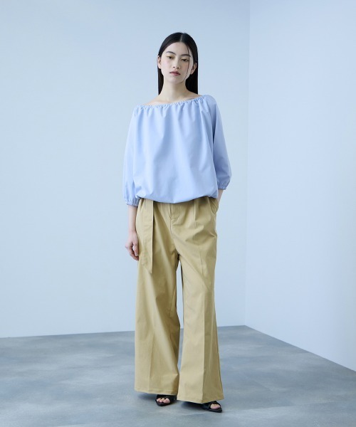VICKY(ビッキー)の「ツイルチノワイドパンツ≪手洗い可能≫(その他パンツ・レディース・ベージュ/ブラック・M)」の11枚目の写真