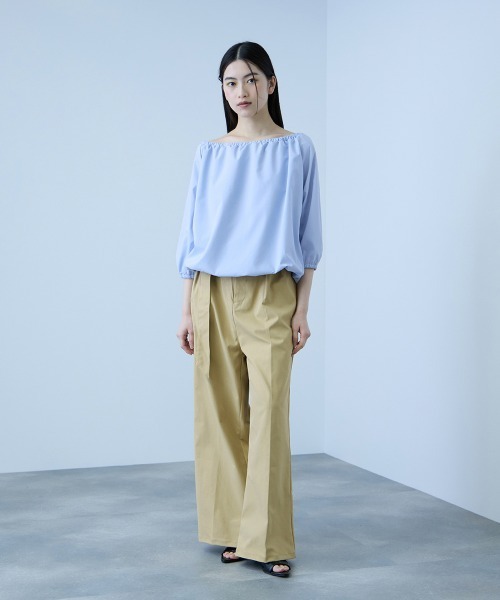 VICKY(ビッキー)の「ツイルチノワイドパンツ≪手洗い可能≫(その他パンツ・レディース・ベージュ/ブラック・M)」の12枚目の写真