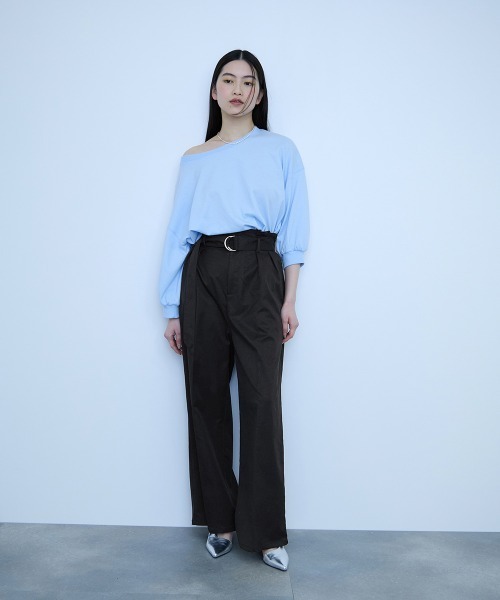 VICKY(ビッキー)の「ツイルチノワイドパンツ≪手洗い可能≫(その他パンツ・レディース・ベージュ/ブラック・M)」の14枚目の写真