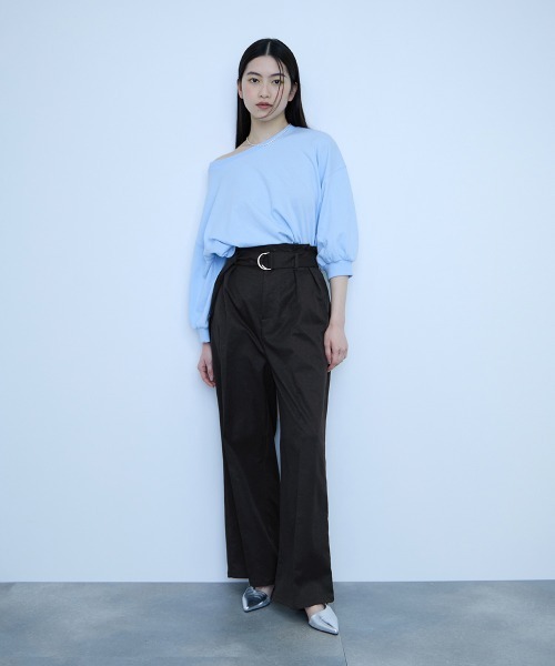 VICKY(ビッキー)の「ツイルチノワイドパンツ≪手洗い可能≫(その他パンツ・レディース・ベージュ/ブラック・M)」の15枚目の写真