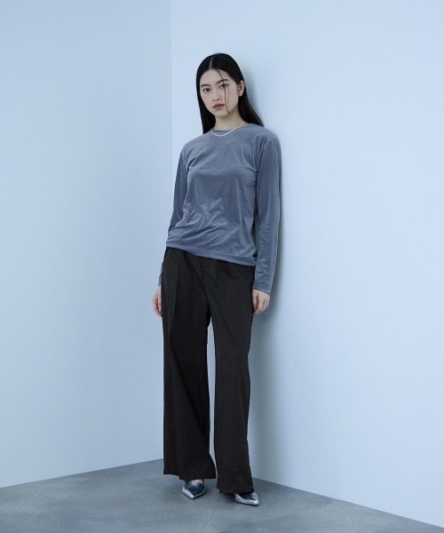 VICKY(ビッキー)の「ツイルチノワイドパンツ≪手洗い可能≫(その他パンツ・レディース・ベージュ/ブラック・M)」の19枚目の写真