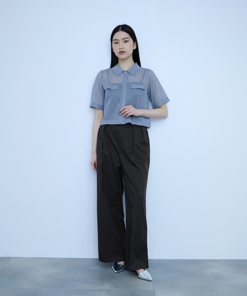 VICKY(ビッキー)の「ツイルチノワイドパンツ≪手洗い可能≫(その他パンツ・レディース・ベージュ/ブラック・M)」の21枚目の写真