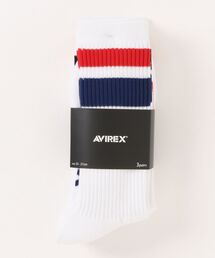 JUGLANS | 【AVIREX】AX Line Design 3P Socks / アヴィレックス ラインデザイン 足裏ロゴ ソックス 3足セット(ソックス/靴下)