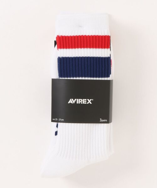 JUGLANS(ユグランス)の「【AVIREX】AX Line Design 3P Socks / アヴィレックス ラインデザイン 足裏ロゴ ソックス 3足セット(ソックス/靴下・メンズ・マルチ・25cm~27cm)」の1枚目の写真