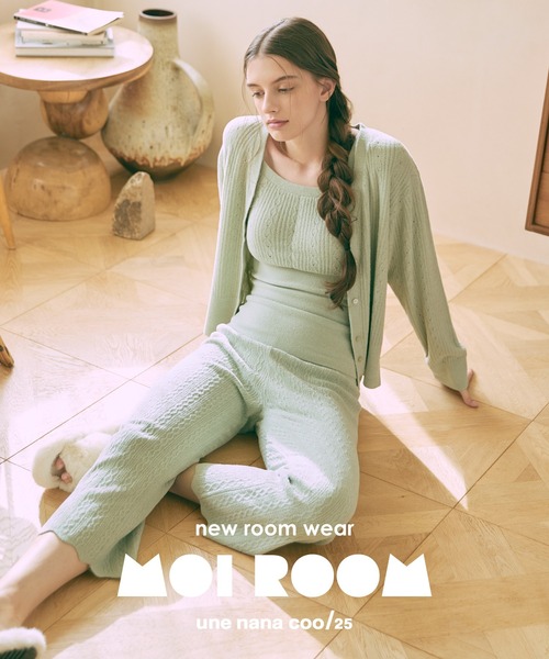 une nana cool（ウンナナクール）の「とろみ素材がここちよいカップ付きキャミソール moi room（モアルーム）（ルームウェア/パジャマ・レディース・ベージュ/オリーブ/グレー・M-L）」の4枚目の写真