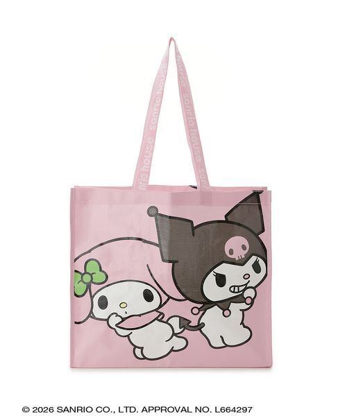 sanrio house(サンリオハウス)の「sanrio house ショッピングバッグM(エコバッグ/サブバッグ・レディース・ピンク/ライトブルー・F)」の1枚目の写真
