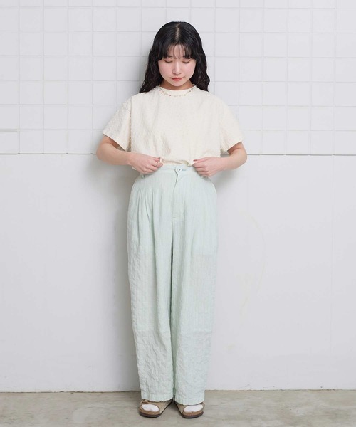 l'atelier du savon(アトリエドサボン)の「シャ-リングチェック/ストライプ リラックスパンツ(その他パンツ・レディース・グリーン/ネイビー/ベージュ・FREE)」の20枚目の写真