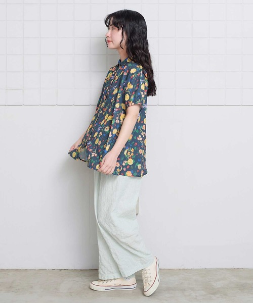 l'atelier du savon(アトリエドサボン)の「シャ-リングチェック/ストライプ リラックスパンツ(その他パンツ・レディース・グリーン/ネイビー/ベージュ・FREE)」の20枚目の写真