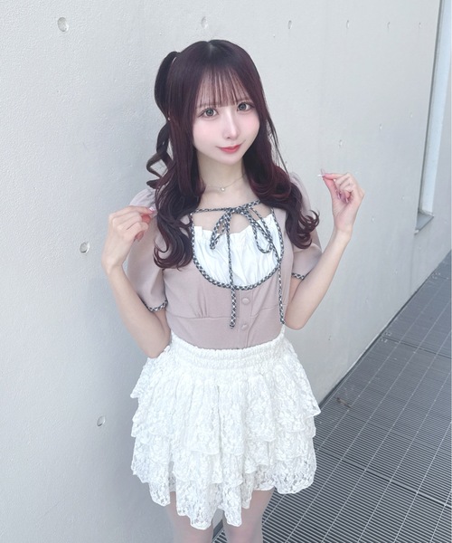 one way(ワンウェイ)の「パイピングカットソー(Tシャツ/カットソー・レディース・オフホワイト/ピンク/ブラック/グレー・FREE)」の9枚目の写真